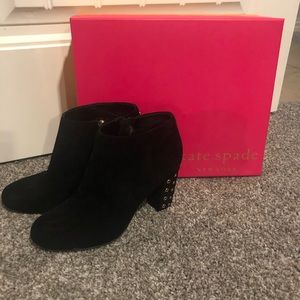 Kate Spade Suede Booties with Gold Studded Heels